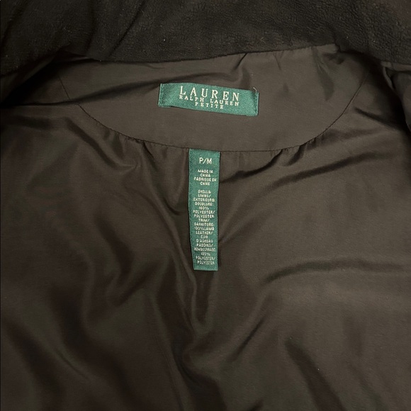 Polo Ralph Lauren Women’s quilted jacket Black with leather detail size PM - Picture 4 of 9